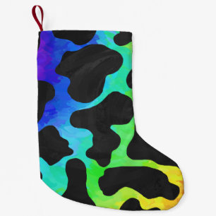 Petite Chaussette De Noël Cow Black et Rainbow Stuff