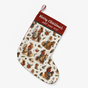 Petite Chaussette De Noël Cowgirl occidentale de Noël personnalisée sur un c
