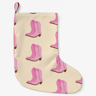 Petite Chaussette De Noël Cowgirl Rose Bottes de Cowboy Country Texas Ranch