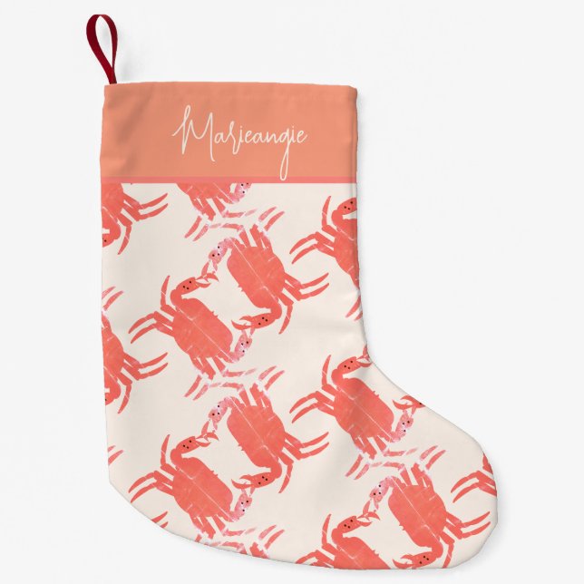 Petite Chaussette De Noël Crabe Ocean Beach Motif de la créature marine (Devant)
