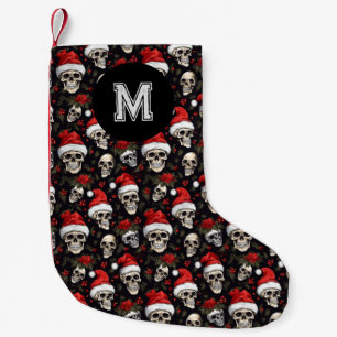 Petite Chaussette De Noël Crâne de monogramme Santa Xmas gothique 