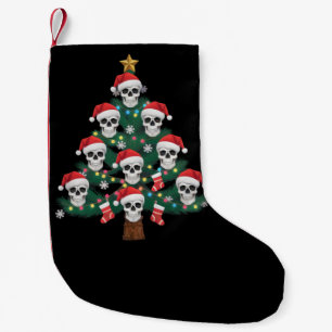 Petite Chaussette De Noël Crâne sapin de Noël Pyjama Cool Skeleton Père Noël