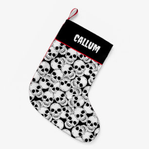 Petite Chaussette De Noël Crânes gothiques à motifs