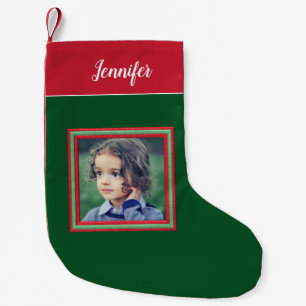 Petite Chaussette De Noël Créez votre propre nom de monogramme photo noël