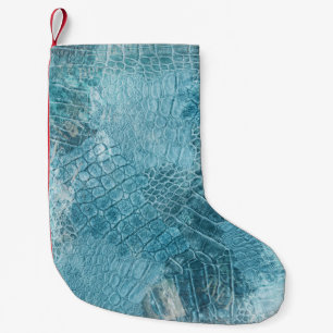 Petite Chaussette De Noël Crocodile Batik : Textured Fabric Art
