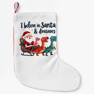 Petite Chaussette De Noël croire à Père Noël et les dinosaures (Père Noël éq