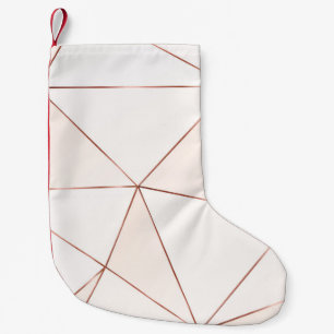 Petite Chaussette De Noël Cuivre texture polygonale métallique avec brillant