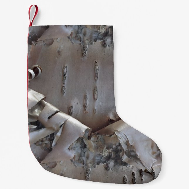 Petite Chaussette De Noël Curly Birch Bark Tree Rustic (Devant)