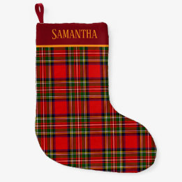 Petite Chaussette De Noël Custom Royal Stewart Clan Tartan Plaid Name