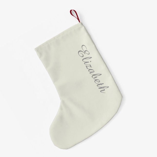 Petite Chaussette De Noël Customiser la couleur solide ivoire (Dos (Accrochage))