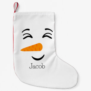Petite Chaussette De Noël Cute Frosty le Snowman visage souriant