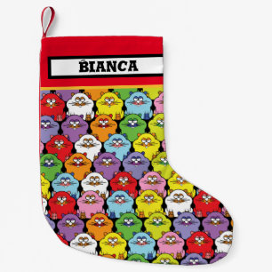 Petite Chaussette De Noël Cute Hamsters, nom personnalisé