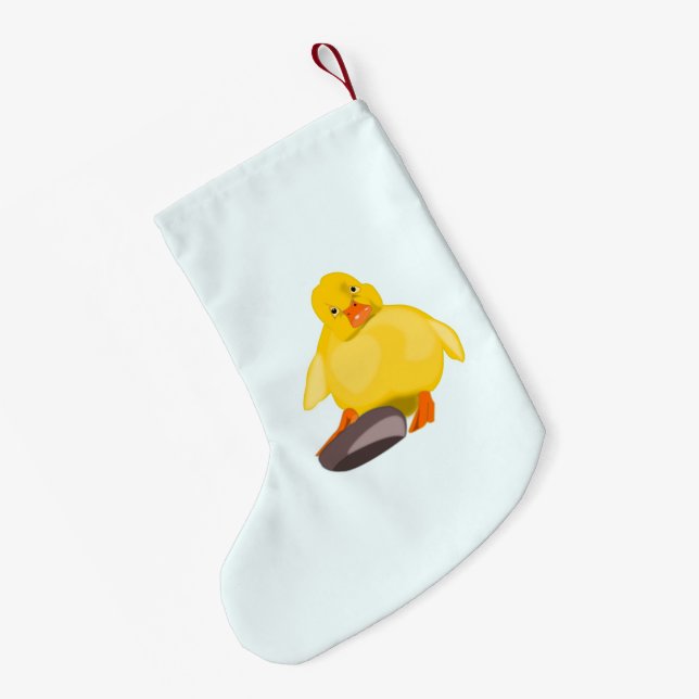 Petite Chaussette De Noël Cute Jaune Canard de Noël Stocker (Dos (Accrochage))