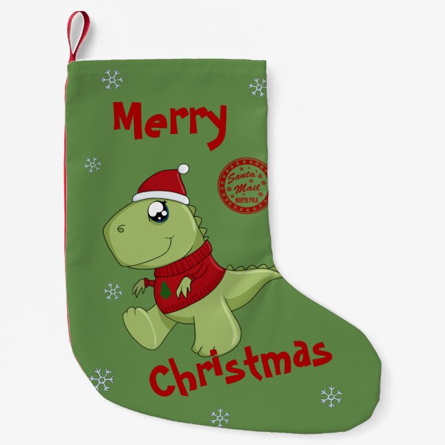 Petite Chaussette De Noël Cute Kawaii T-Rex - Chrismtas (Devant)
