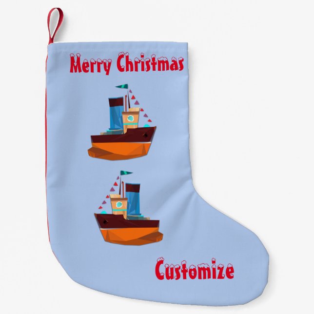 Petite Chaussette De Noël Cute Minuscule remorqueur Thunder-Cove (Devant)