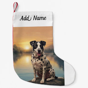 Petite Chaussette De Noël Dalmatien au bord d'un lac
