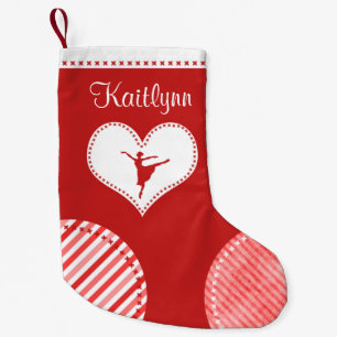 Petite Chaussette De Noël Danse décorée d'un monogramme de corrections de