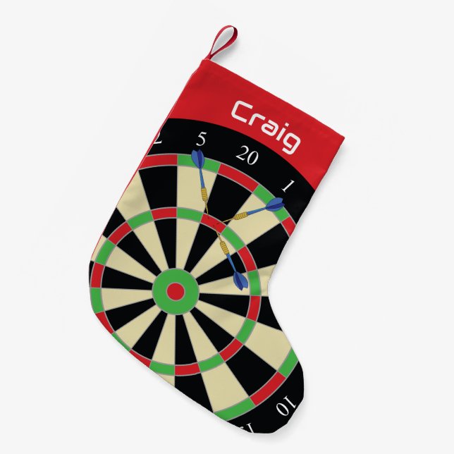 Petite Chaussette De Noël Darts Player Treble Top 180 Dartboard Personalised (Devant (Accrochage))