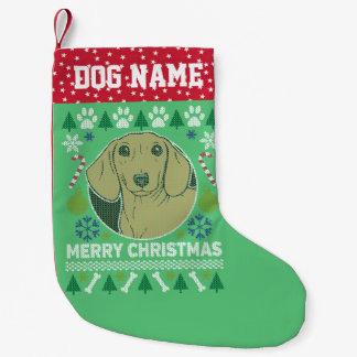 Petite Chaussette De Noël Daschund Chien race laide pull de Noël