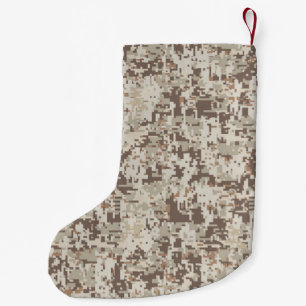 Petite Chaussette De Noël Décor Camouflage numérique style désert
