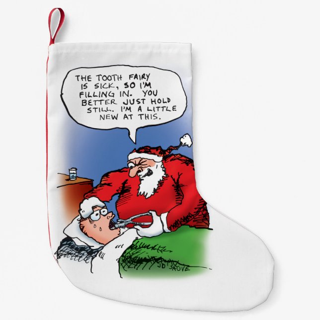 Petite Chaussette De Noël Dents Fairy Père Noël Drôle Carton de Noël (Devant)