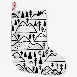 Petite Chaussette De Noël Des montagnes dessinées à la main. collection avec