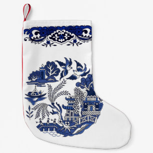 Petite Chaussette De Noël Design classique de saule bleu