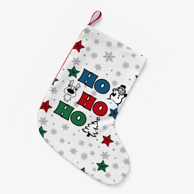 Petite Chaussette De Noël Design de Noël Ho-Ho-Ho (Devant (Accrochage))
