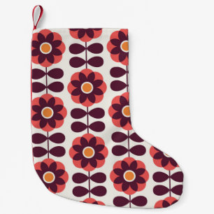 Petite Chaussette De Noël Design motif floral transparent. Style scandinave