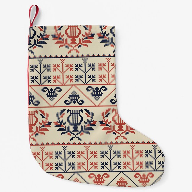 Petite Chaussette De Noël Design motif sans couture avec Palestini tradition (Devant)