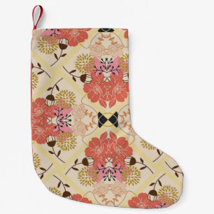 Petite Chaussette De Noël Design vintage fleuri et transparent pour motif.