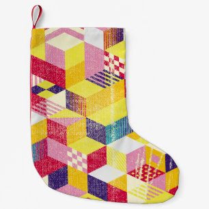Petite Chaussette De Noël Design vintage géométrique et abstrait.