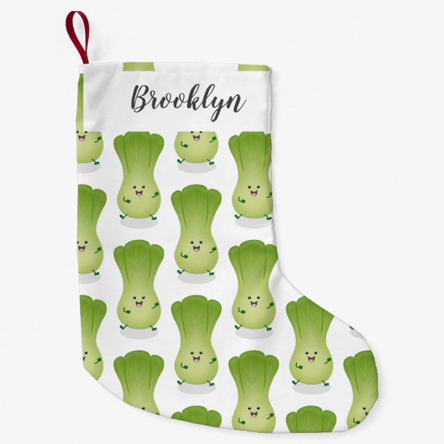 Petite Chaussette De Noël dessin animé mignon de bok choy (Devant)