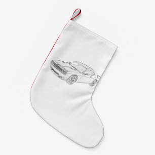 Petite Chaussette De Noël Dessin de Dodge Challenger noir et blanc