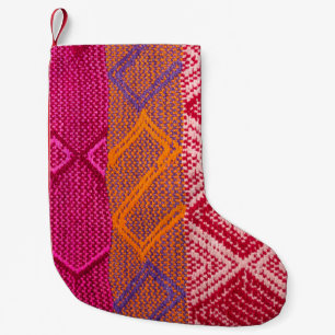 Petite Chaussette De Noël Détails photo de tissu indien avec motif coloré