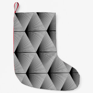 Petite Chaussette De Noël Diamant Géométrique : Conception Vintage monochrom