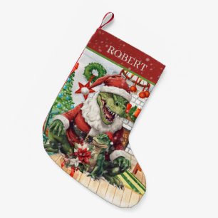 Petite Chaussette De Noël Dinosaure de Noël ajouter nom
