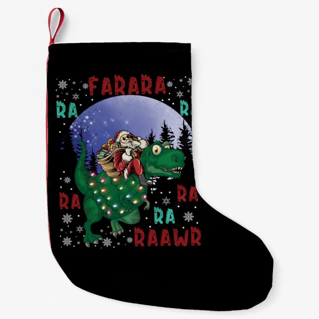 Petite Chaussette De Noël Dinosaure Santa Claus (Devant)