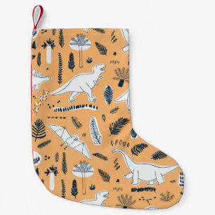 Petite Chaussette De Noël dinosaures drôles avec motif feuille de palme