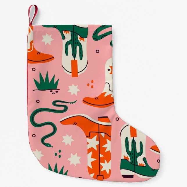 Petite Chaussette De Noël Divers motif bottes de cowboy (Devant)