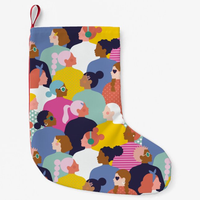 Petite Chaussette De Noël Diversité des femmes - Femmes de diverses races (Devant)