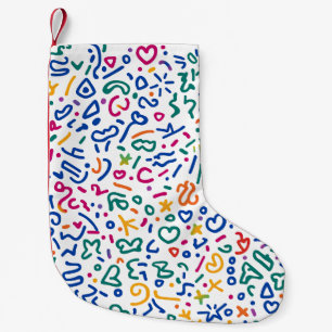 Petite Chaussette De Noël Doodle amusant coloré formes vibrantes