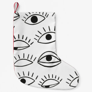 Petite Chaussette De Noël Doodle eye, motif sans soudure. 