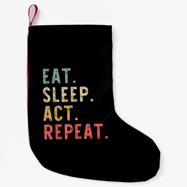 Petite Chaussette De Noël Dormir manger Répéter la loi (Devant)