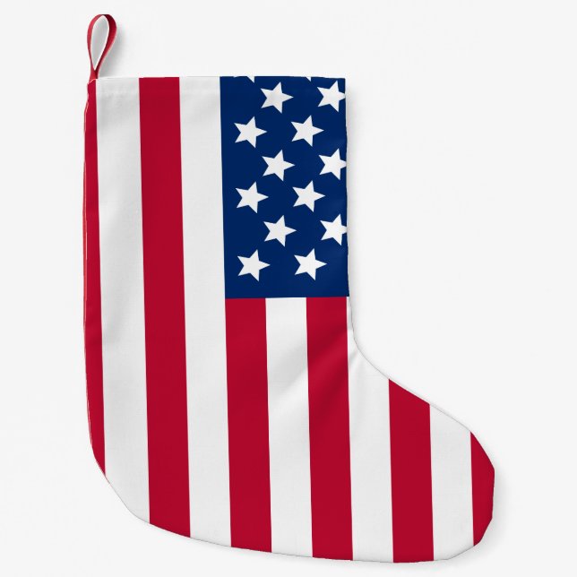 Petite Chaussette De Noël Drapeau américain (Devant)
