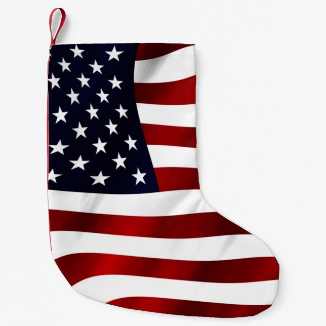 Petite Chaussette De Noël Drapeau américain (Devant)