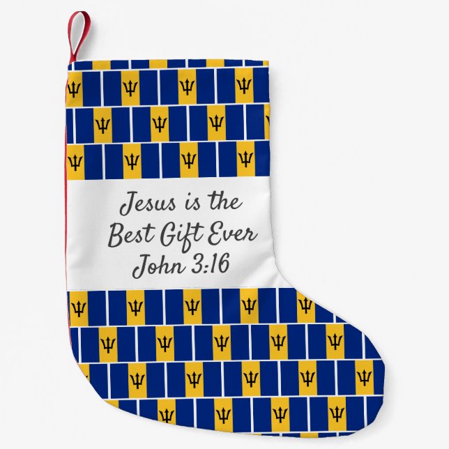 Petite Chaussette De Noël DRAPEAU BARBADOS personnalisé (Devant)