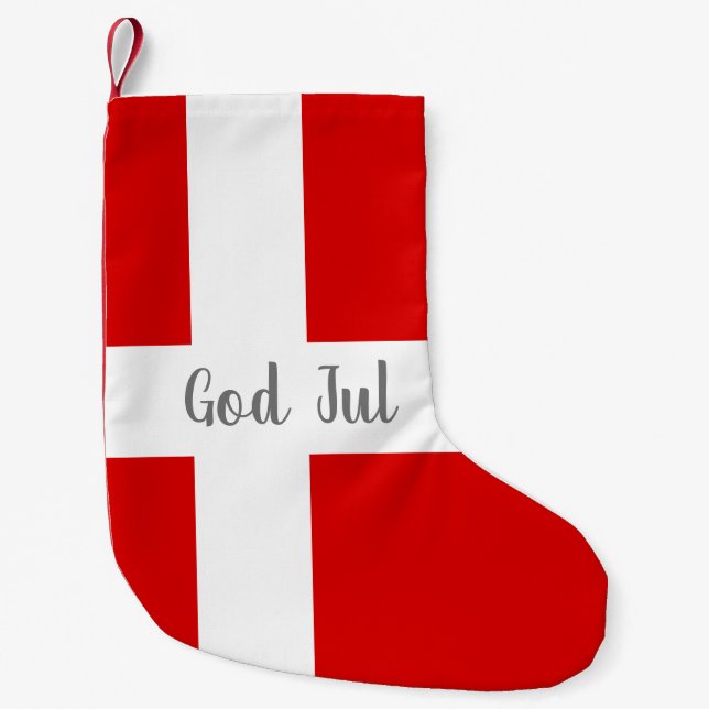 Petite Chaussette De Noël Drapeau danois Danemark Dieu Jul Noël fête (Devant)