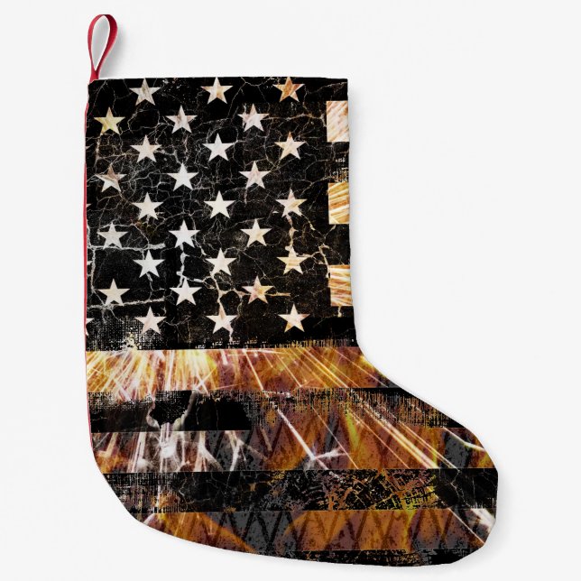 Petite Chaussette De Noël Drapeau de construction industrielle (Devant)