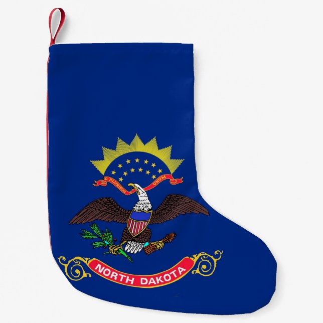 Petite Chaussette De Noël Drapeau de Noël du Dakota du Nord (Devant)